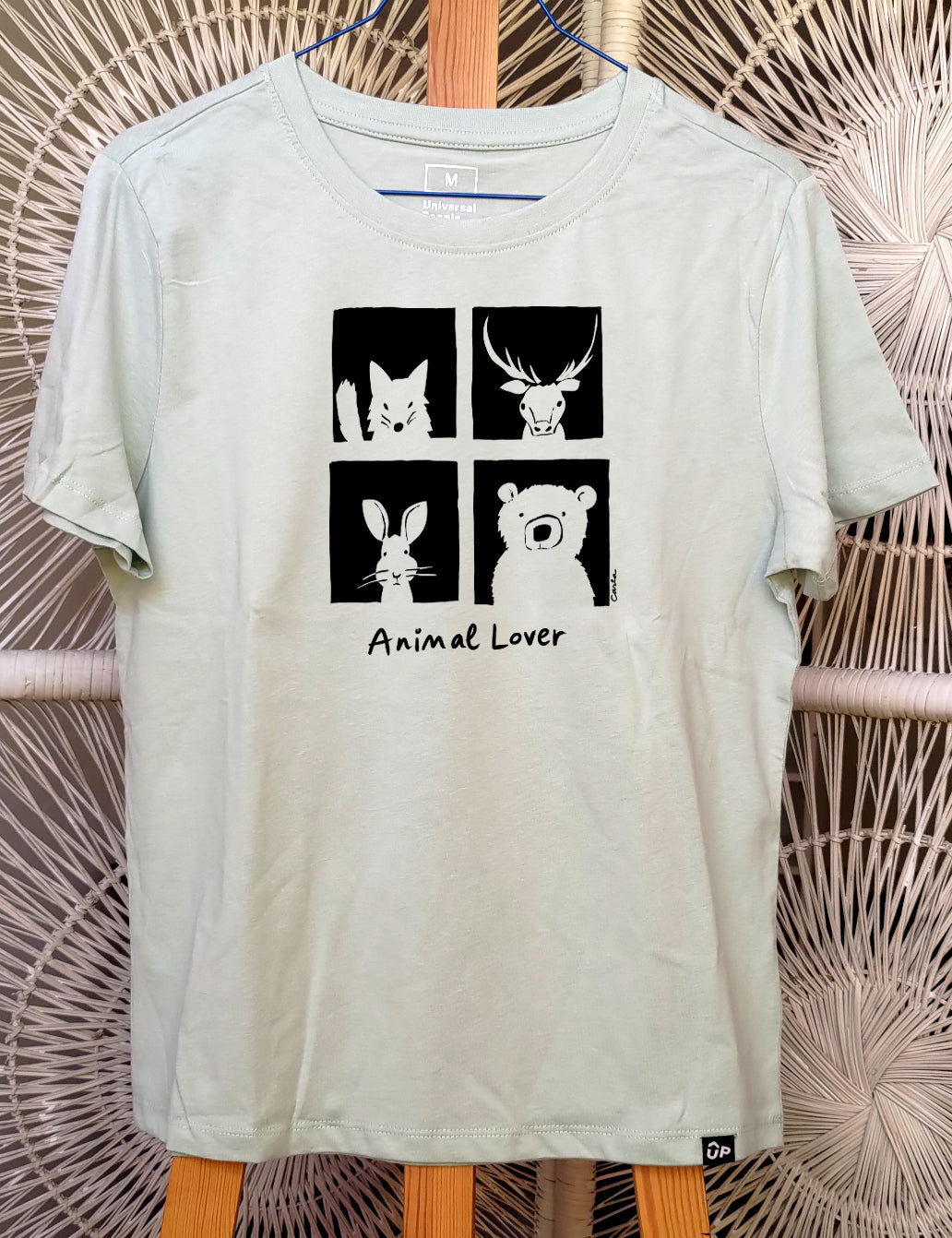 handmade fox elk deer rabbit brown bear t-shirt by Studio Carla Ventresca Miller Art