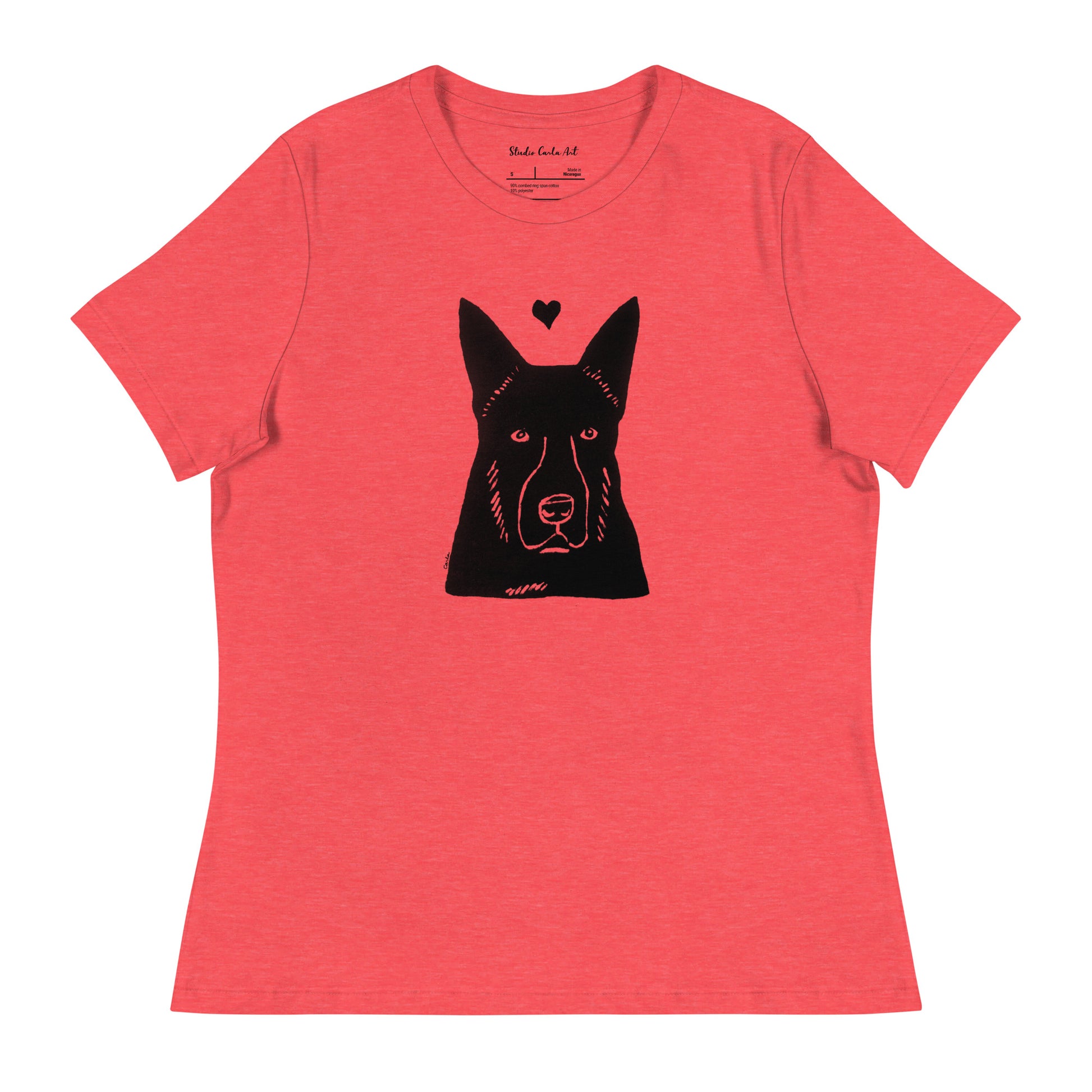 Black dog German Shepherd t-shirt Carla Ventresca Studio Carla Art