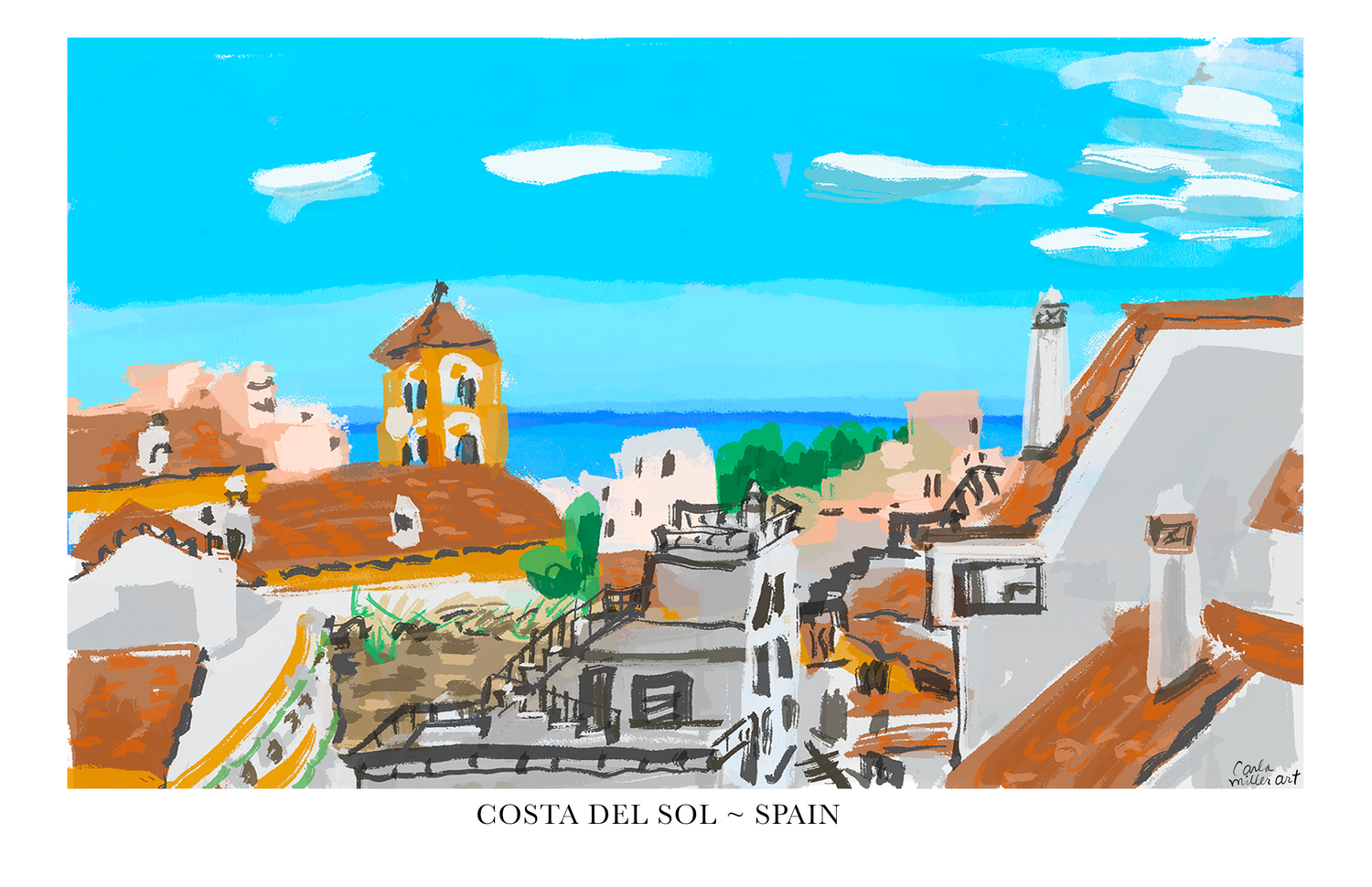 Marbella Costa del Sol Spain art prints posters by artist Carla Ventresca Carla Miller Art