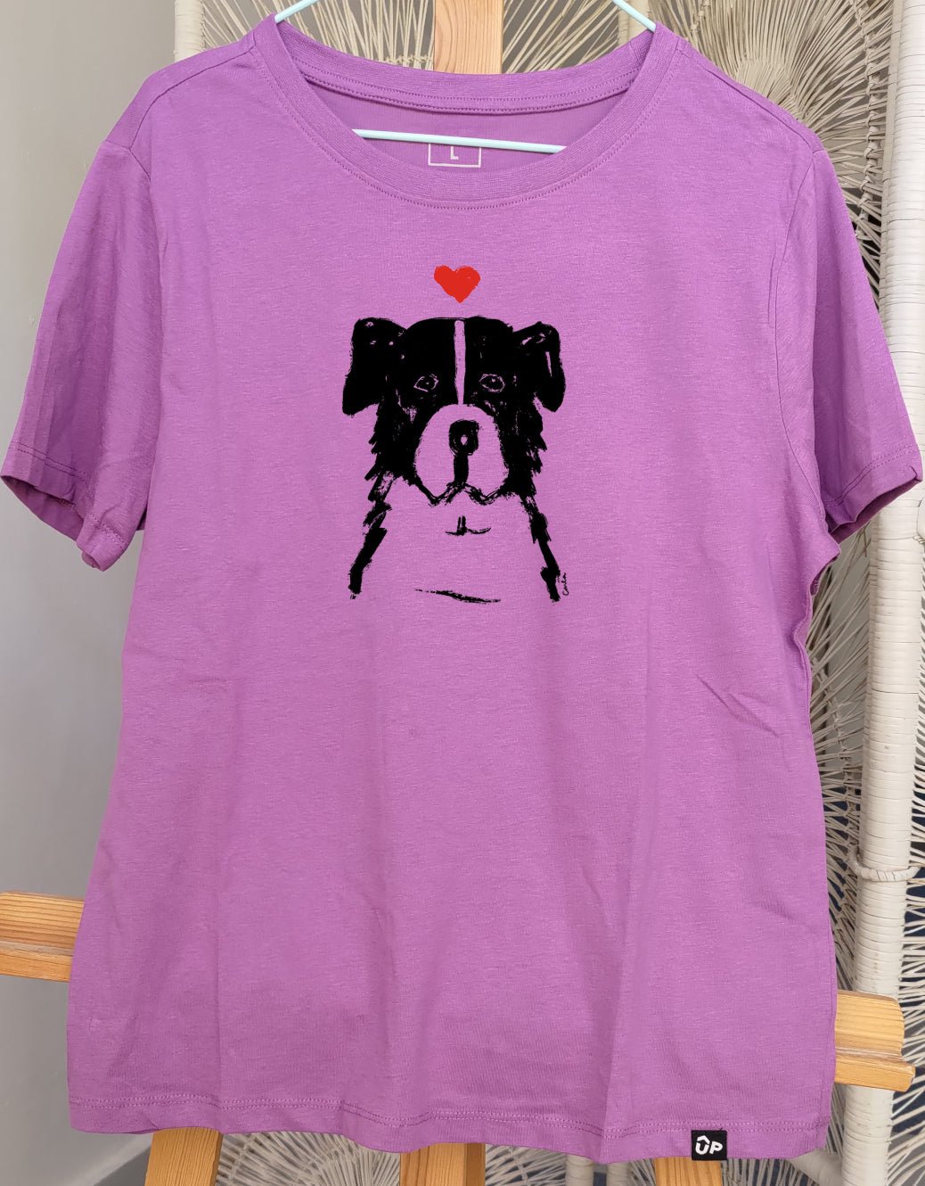 Border Collie English Shepherd Sheepdog dog handmade t-shirt Carla Ventresca Miller Art