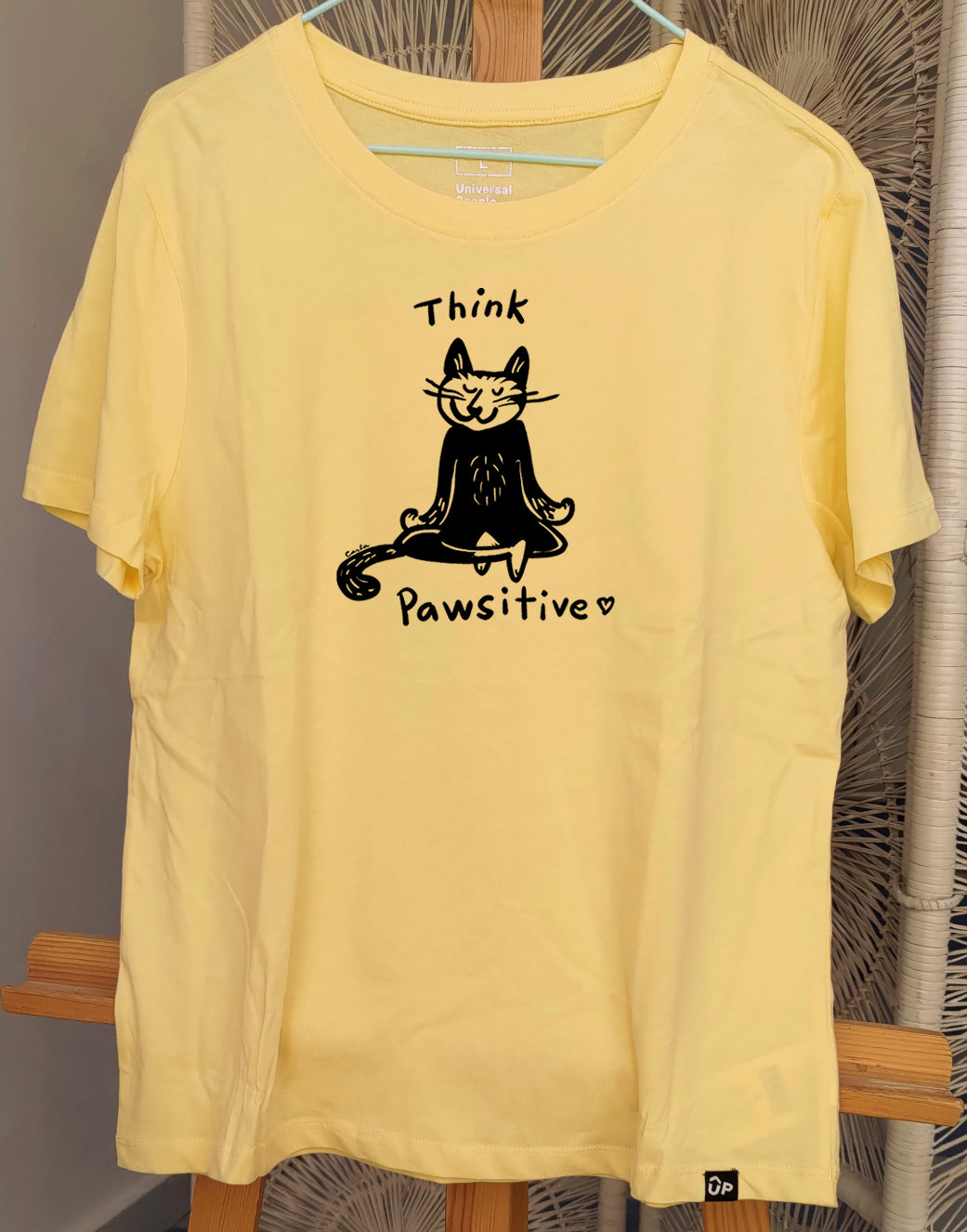 Handmade meditating yoga black tuxedo cat by Studio Carla Ventresca Miller Art