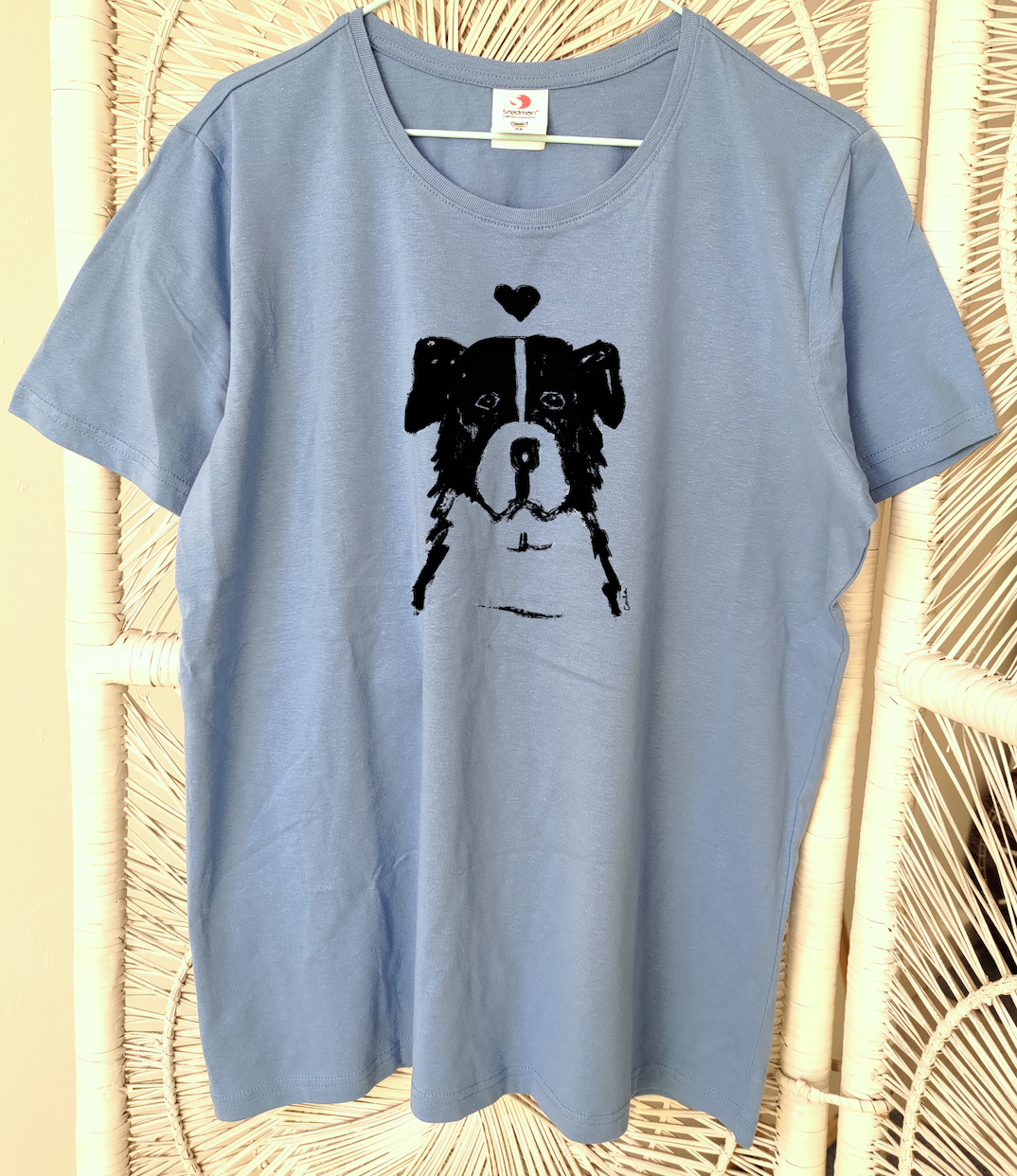 Border Collie English Shepherd dog handmade t-shirt Carla Ventresca