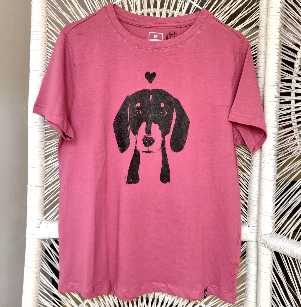 Handmade Dachshund t-shirt Carla Ventresca Studio Carla Art