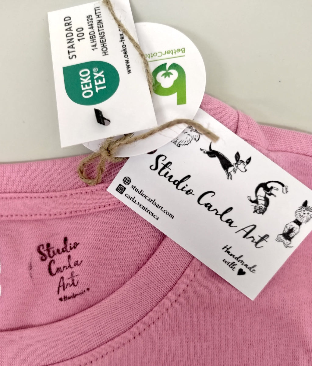 Handmade Tabby Love on comfy cotton t-shirt