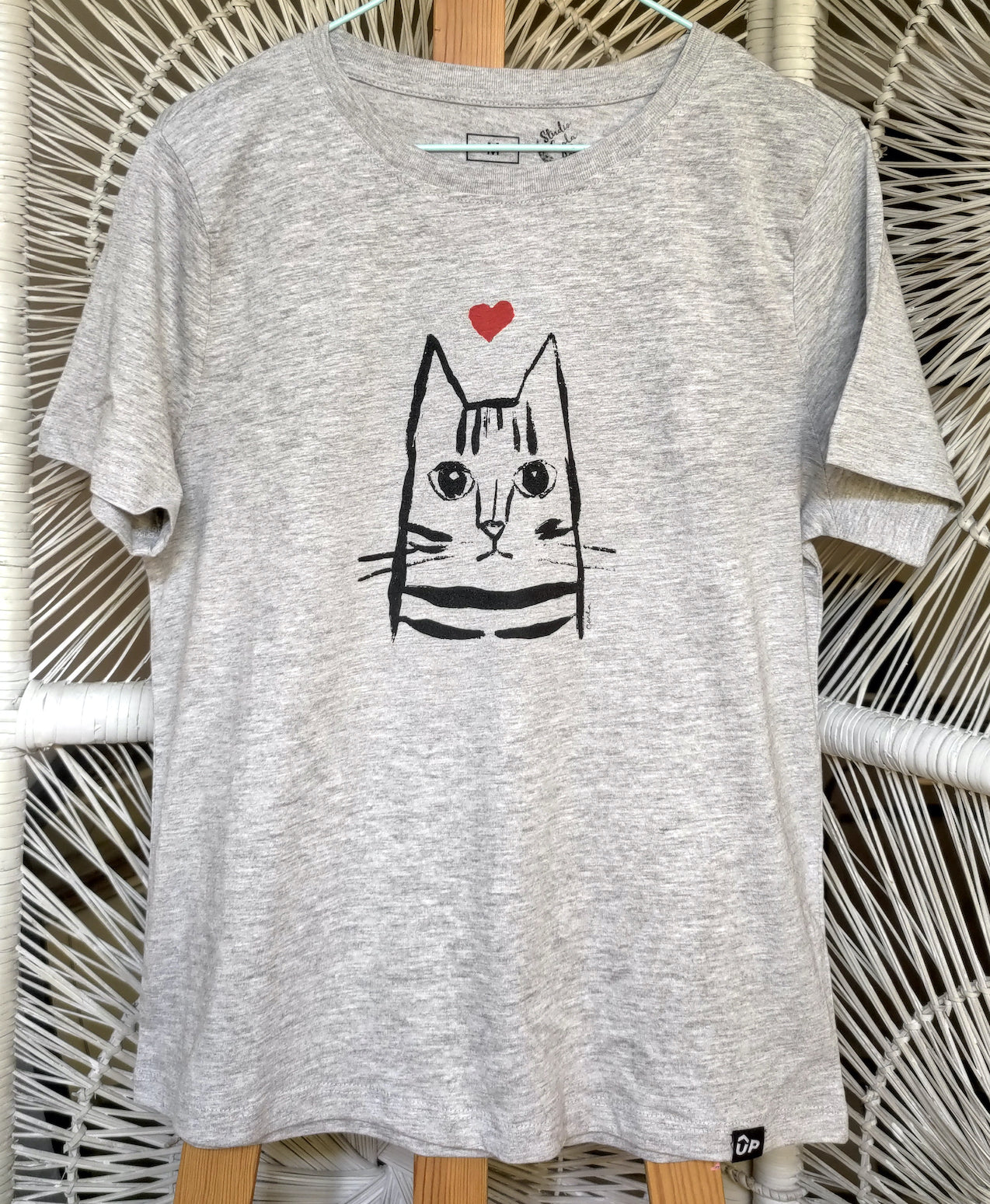 Handmade Tabby kitty cat t-shirt Carla Ventresca Studio Carla Art