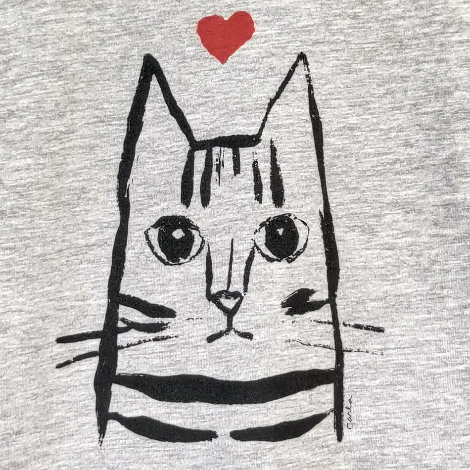 Handmade Tabby kitty cat t-shirt Carla Ventresca Studio Carla Art