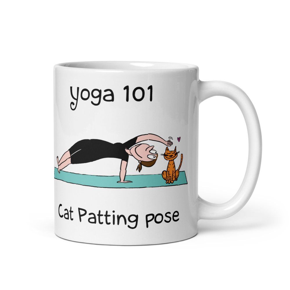 Yoga 101 Cat-Patting Pose Coffee Mug