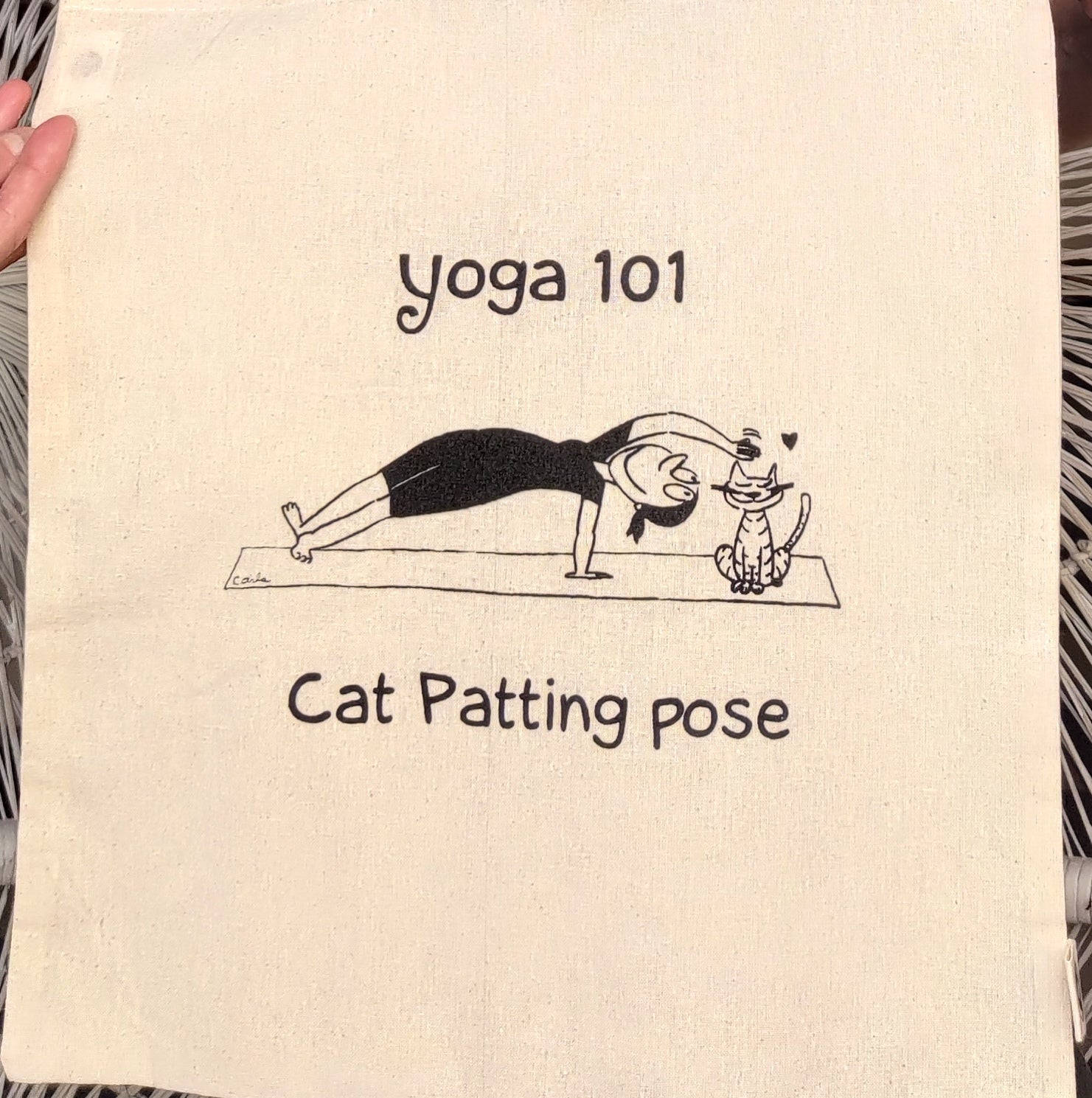 Yoga 101 cat patting pose by carla ventresca studio carla art