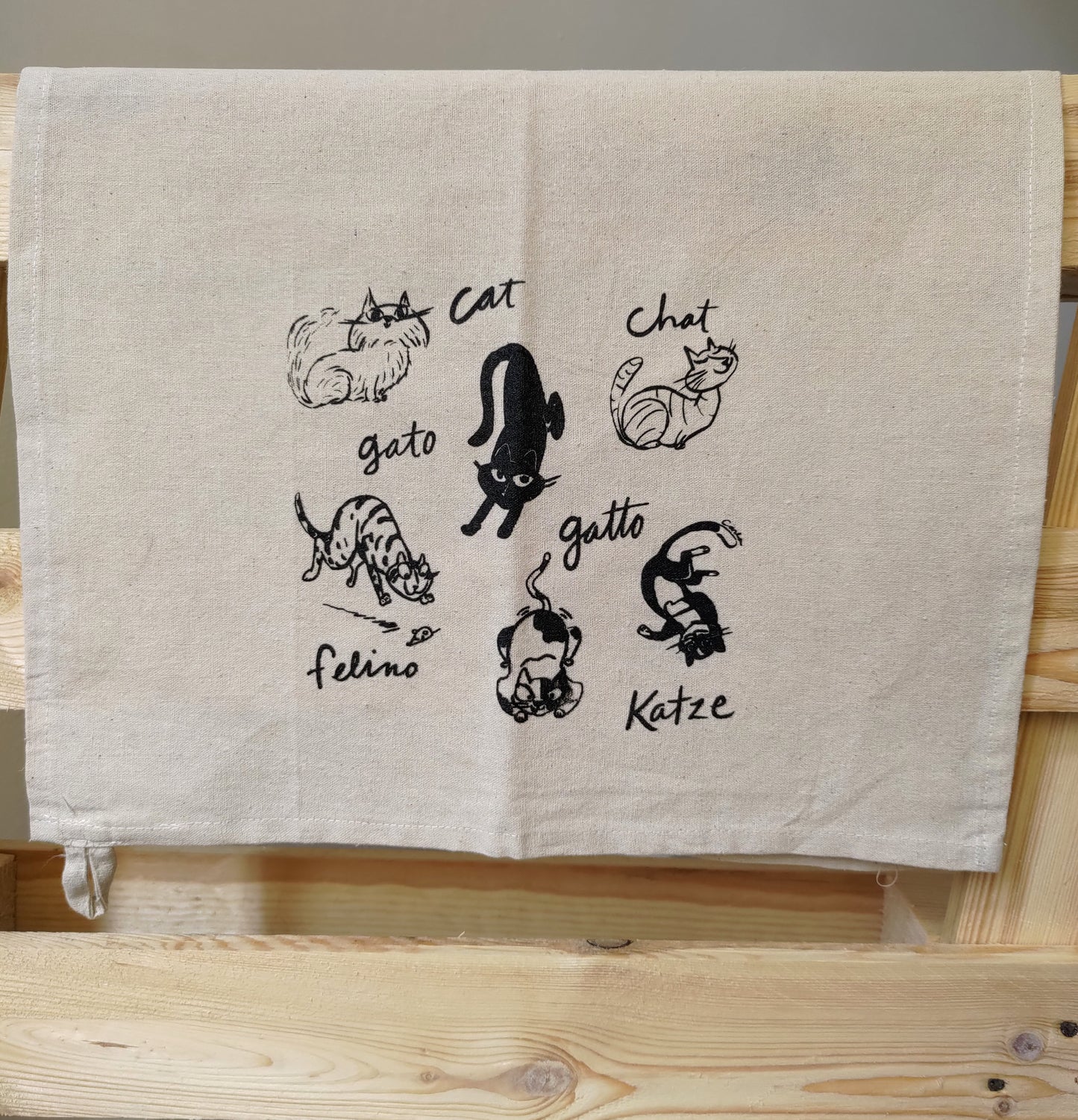 Cat Persian Longhair, Calico, Black, Tuxedo, Brown Tabby Bengal, Angora, Ragdoll, American ShorthairGato Gatto Felino Chat Katze tea towels gift Carla Ventresca Carla Miller Art