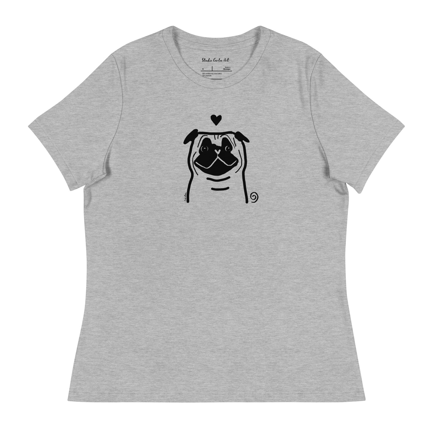 Pug Love on Women's and Men's Soft Cotton T-Shirt