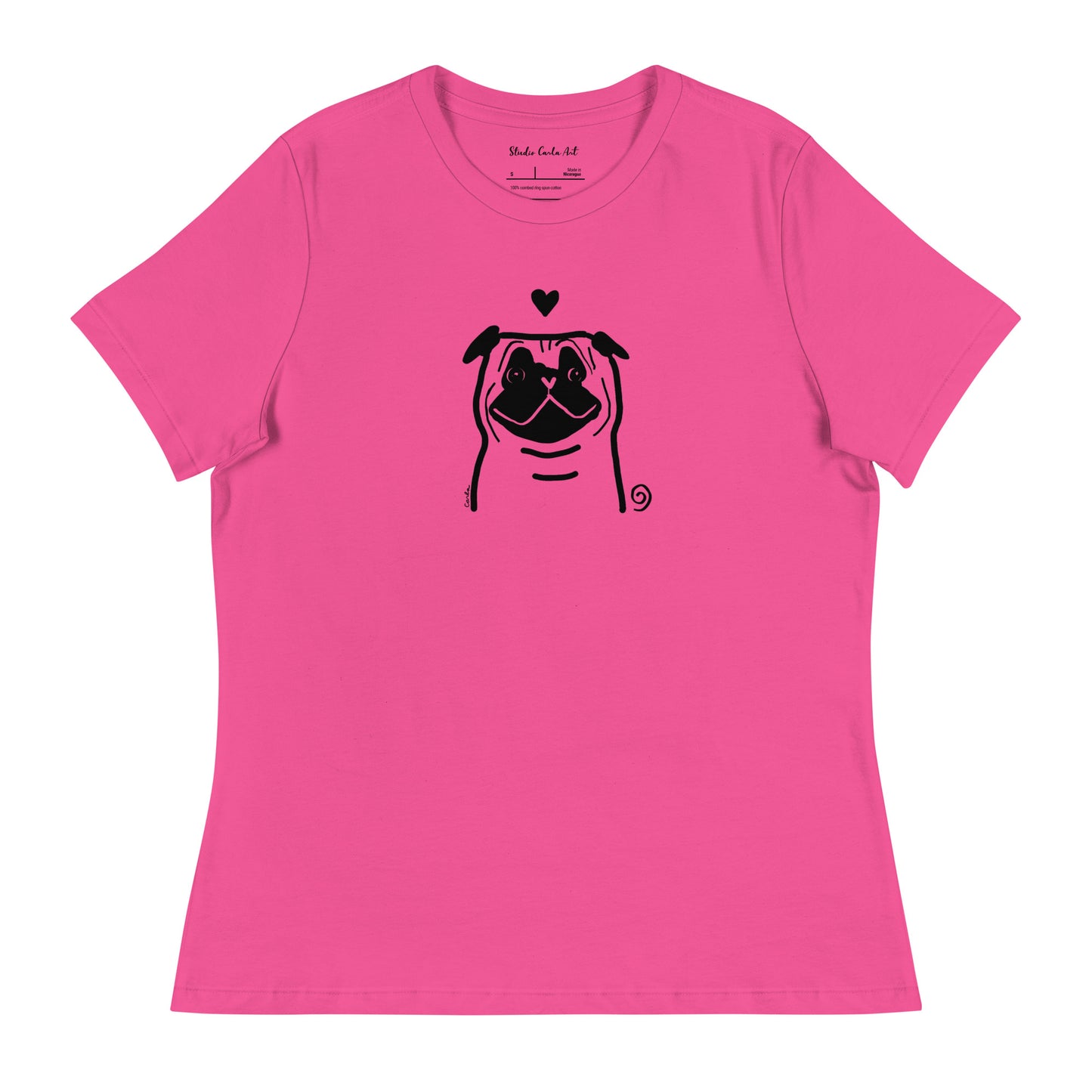 Pug Love on Women's and Men's Soft Cotton T-Shirt