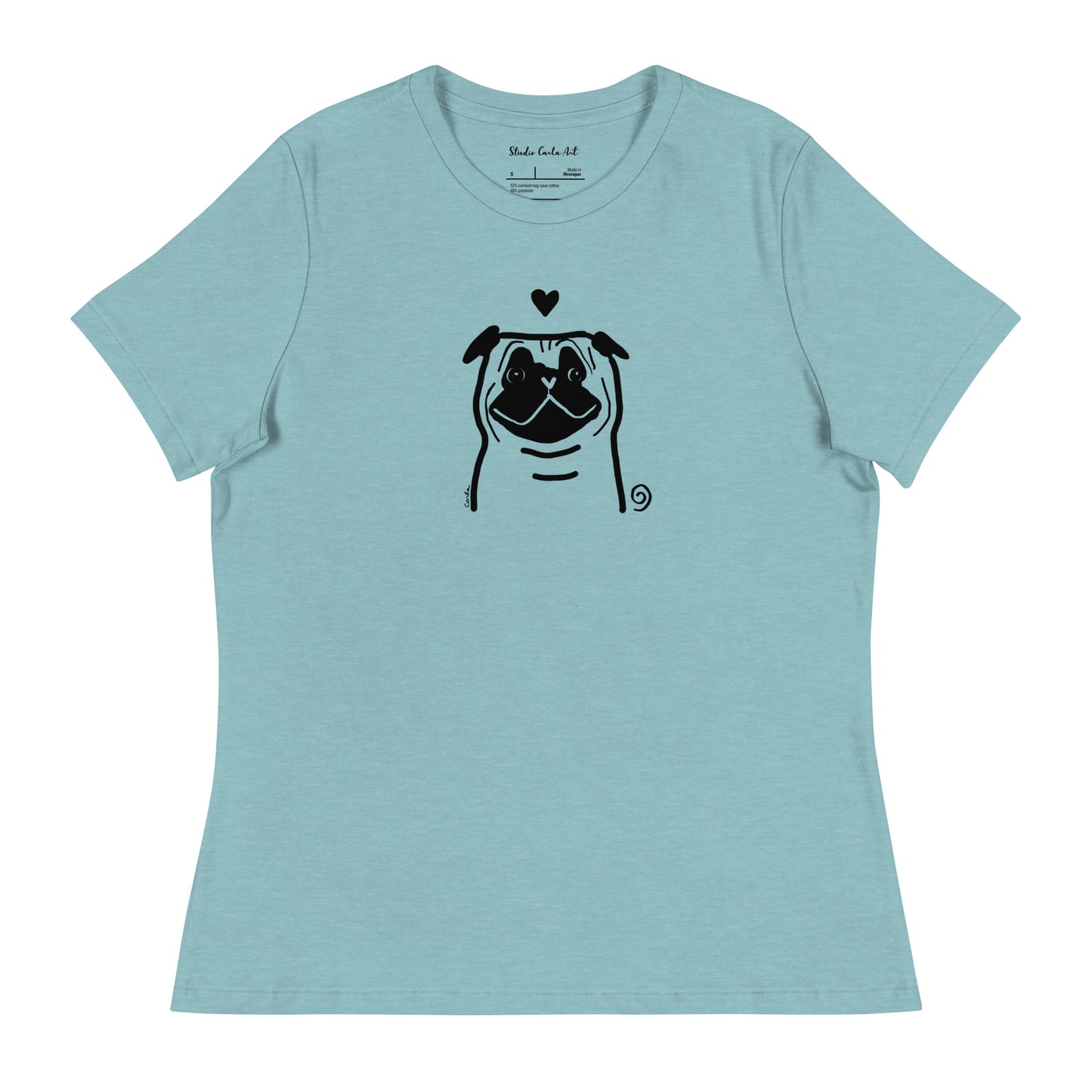 Pug Love on Women's and Men's Soft Cotton T-Shirt