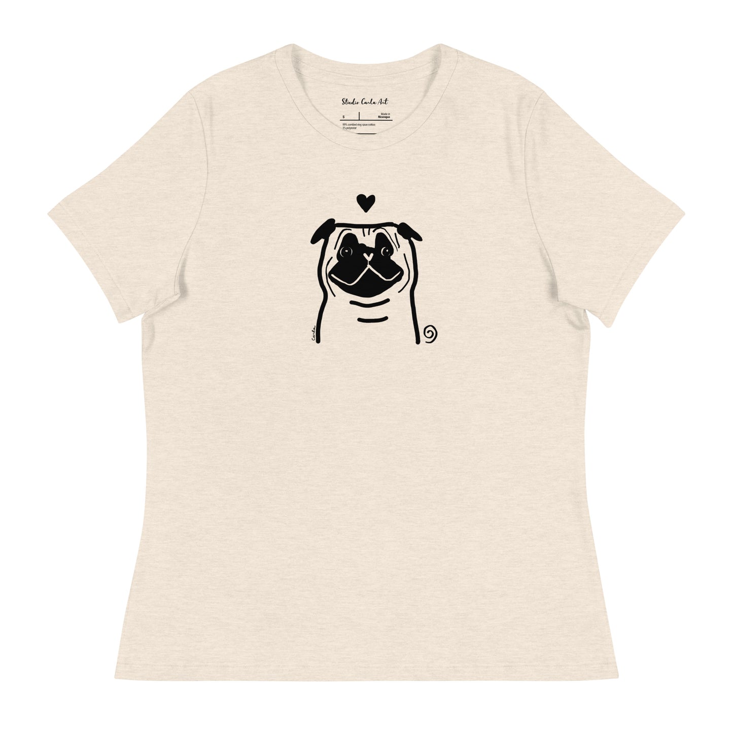 Pug Love on Women's and Men's Soft Cotton T-Shirt