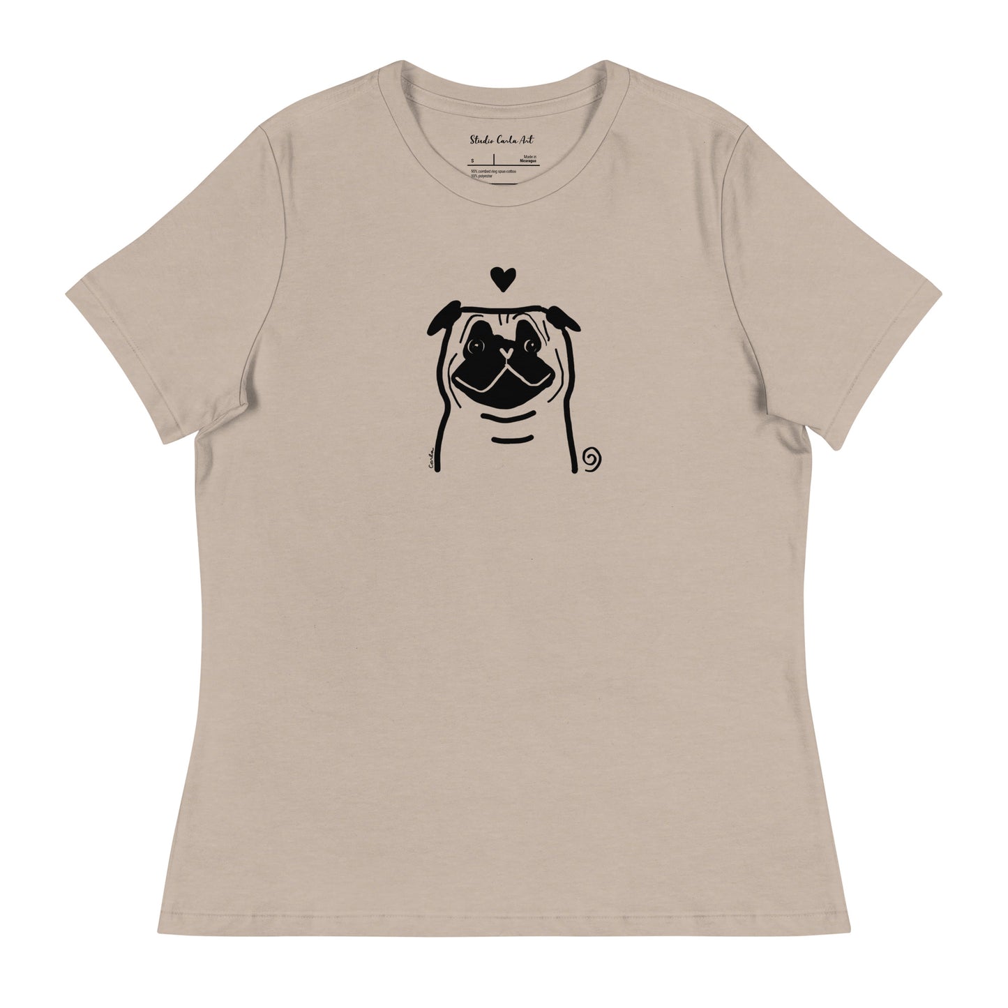 Pug Love on Women's and Men's Soft Cotton T-Shirt