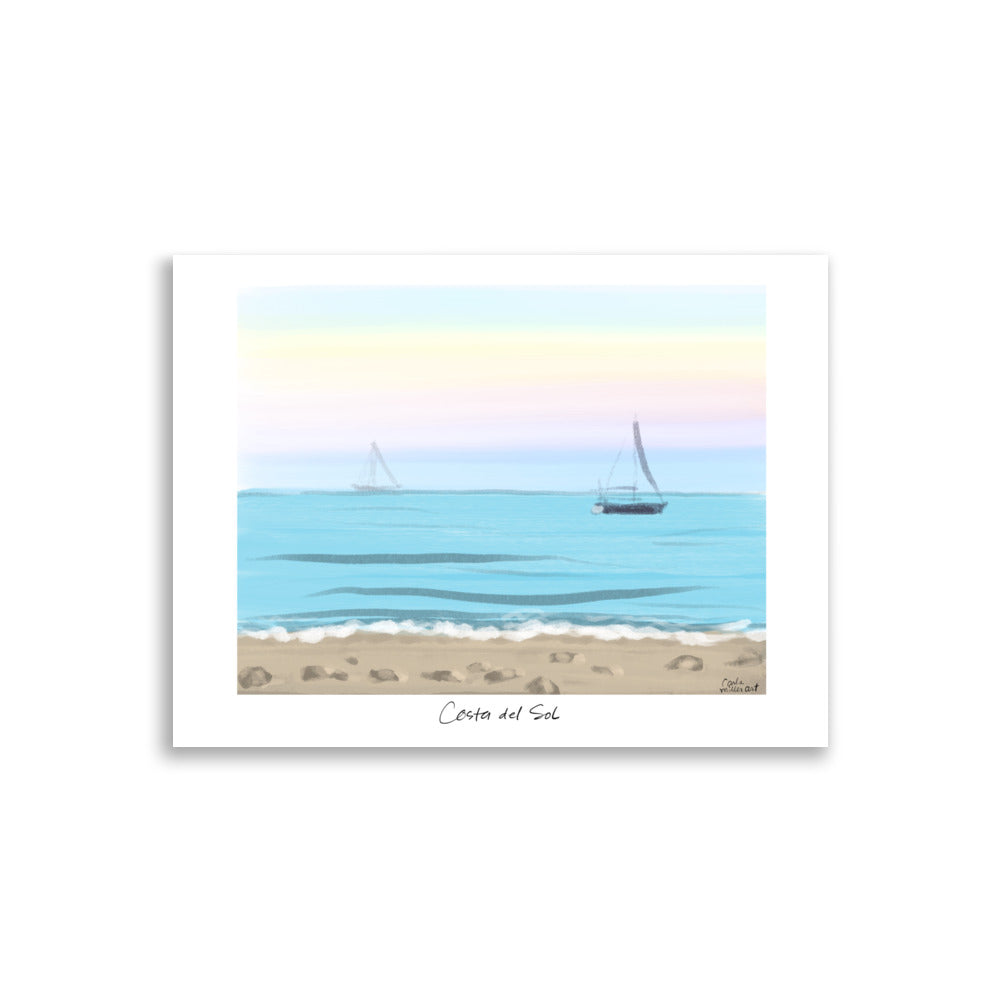 Costa del Sol Sailboat on the Mediterranean poster art