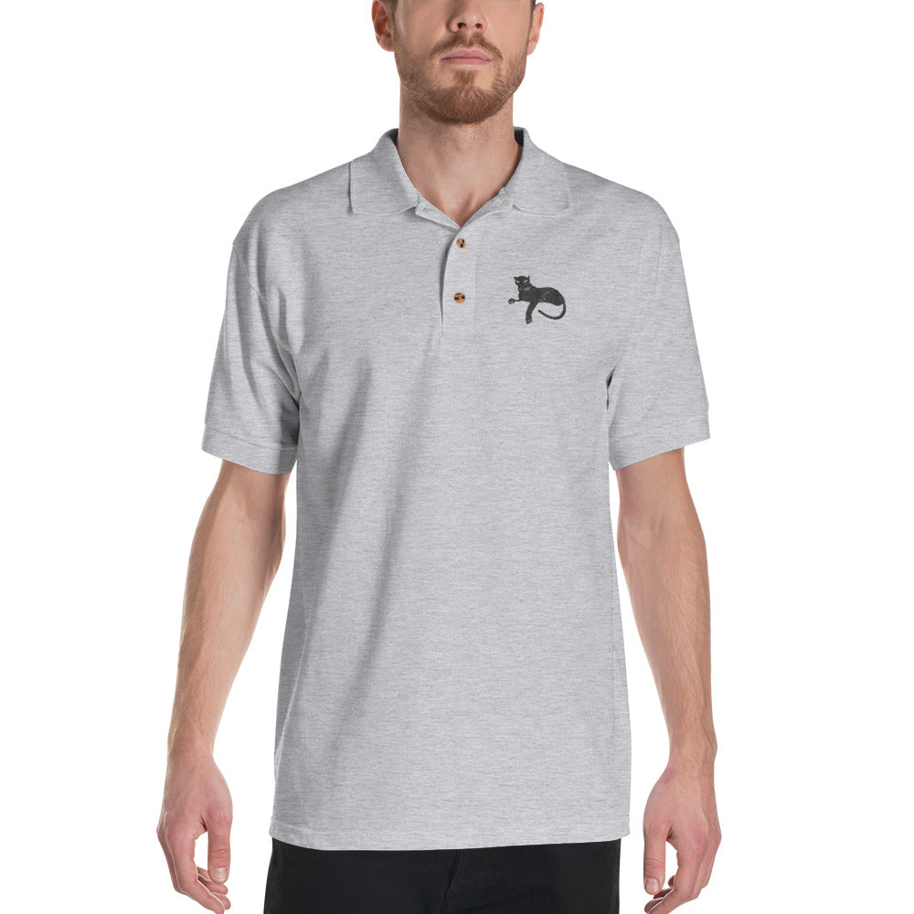 Black Panther Embroidered Polo Shirt