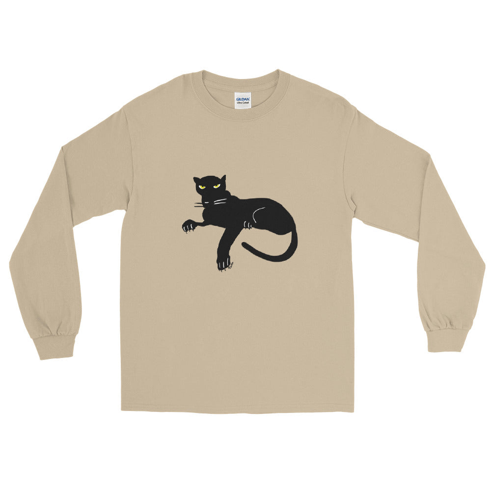 Black Panther Long Sleeve Jersey Knit Cotton T-Shirt