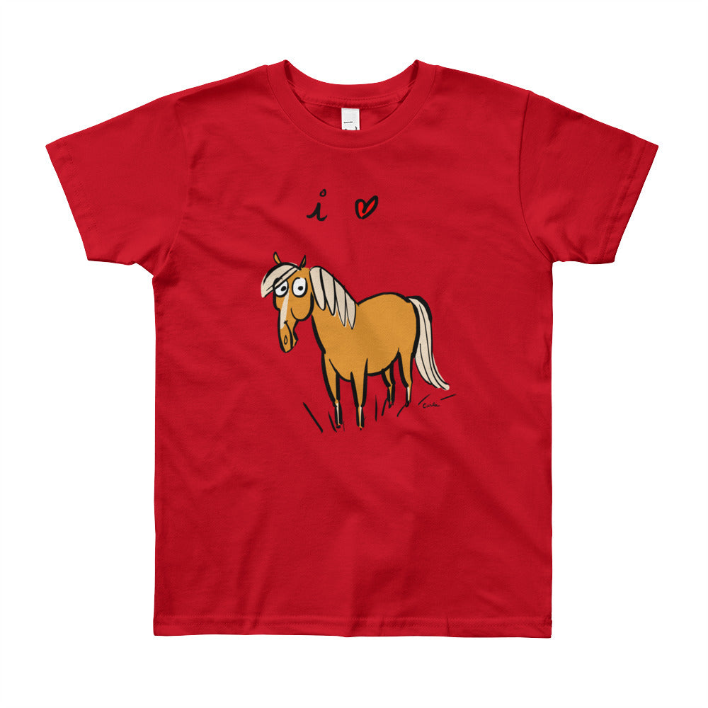 I Love Horses Youth Short Sleeve T-Shirt