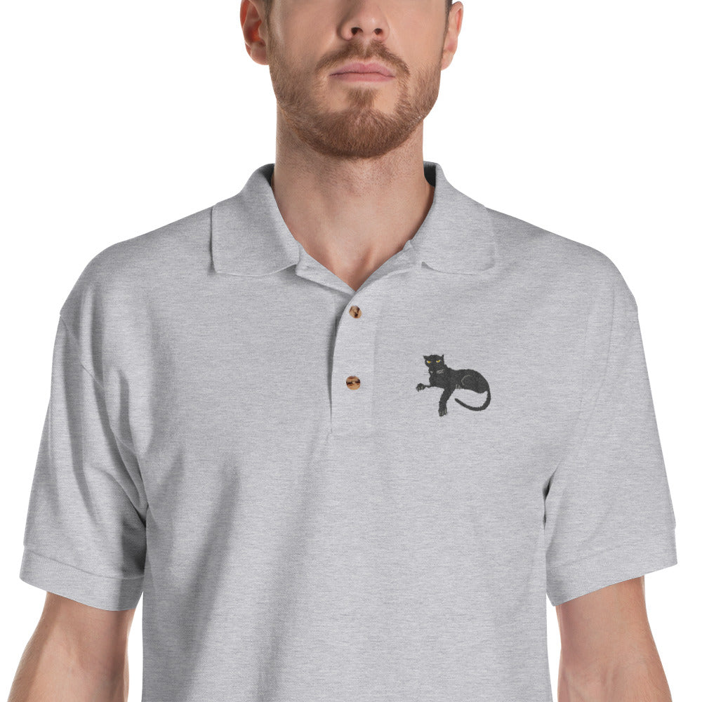 Black Panther Embroidered Polo Shirt