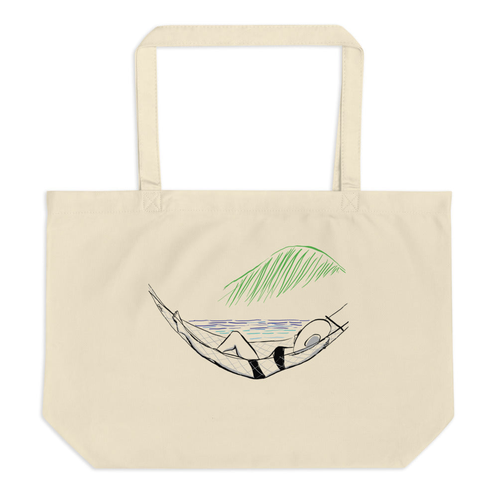 Beachside Hammock Large organic tote bag