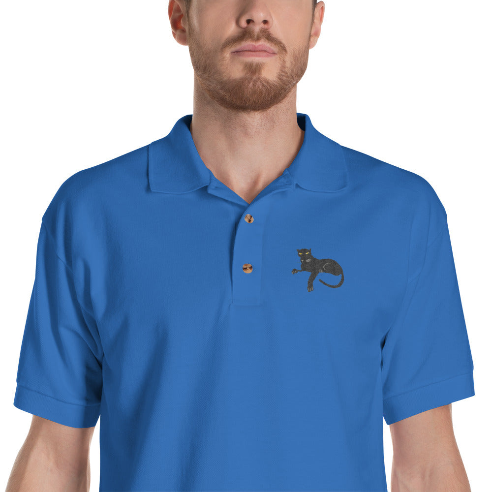 Black Panther Embroidered Polo Shirt