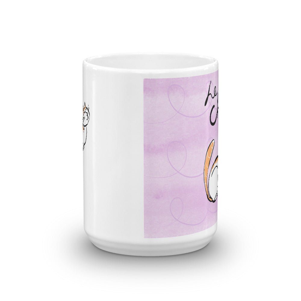 French Cat Le Chat White Glossy Mug