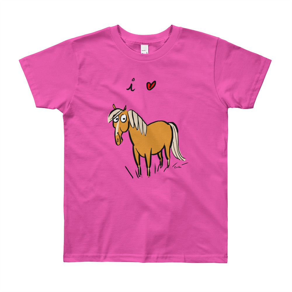 I Love Horses Youth Short Sleeve T-Shirt