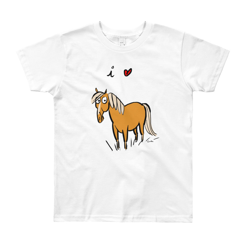 I Love Horses Youth Short Sleeve T-Shirt