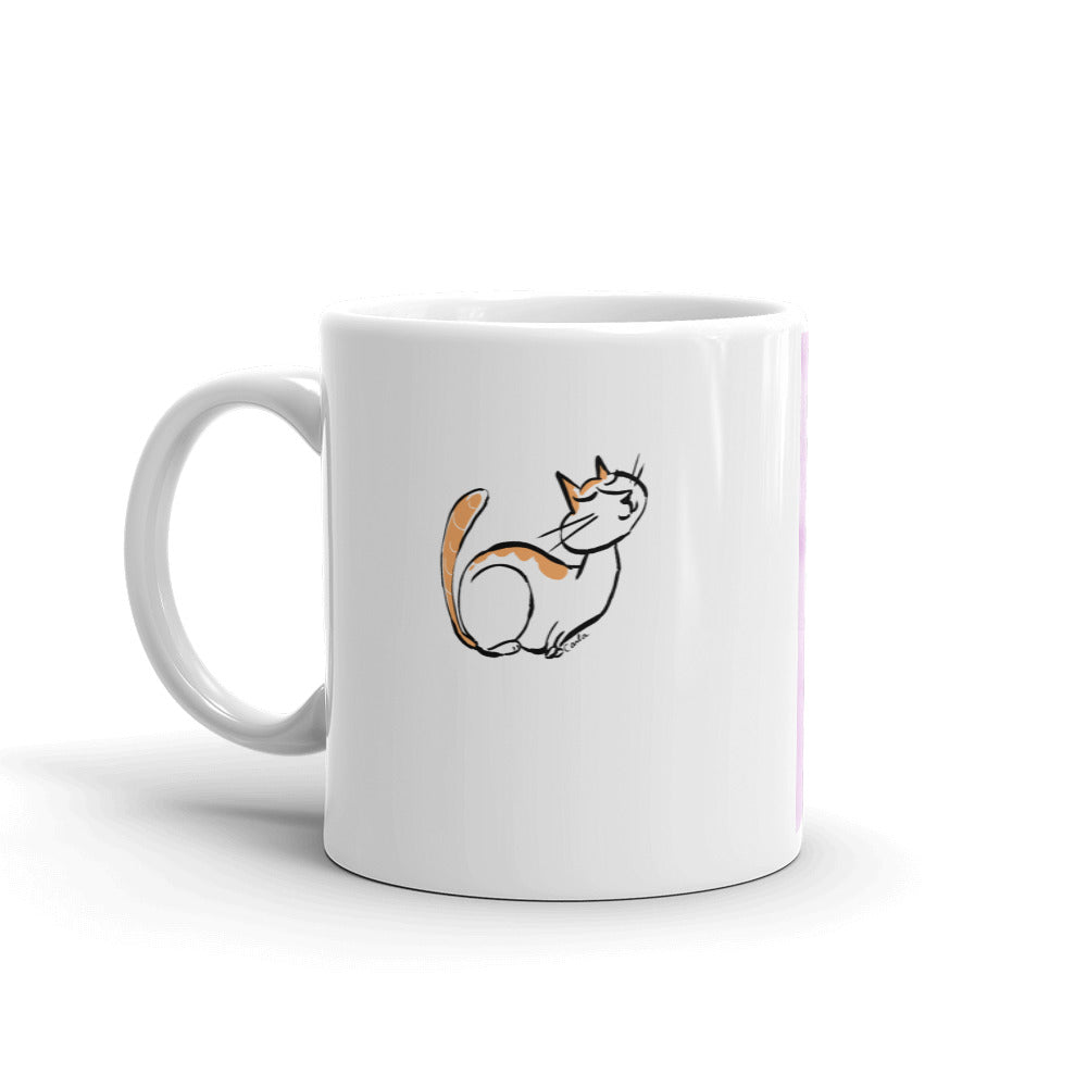 French Cat Le Chat White Glossy Mug