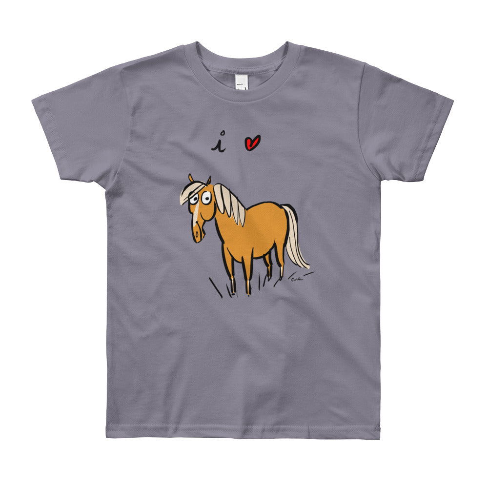 I Love Horses Youth Short Sleeve T-Shirt