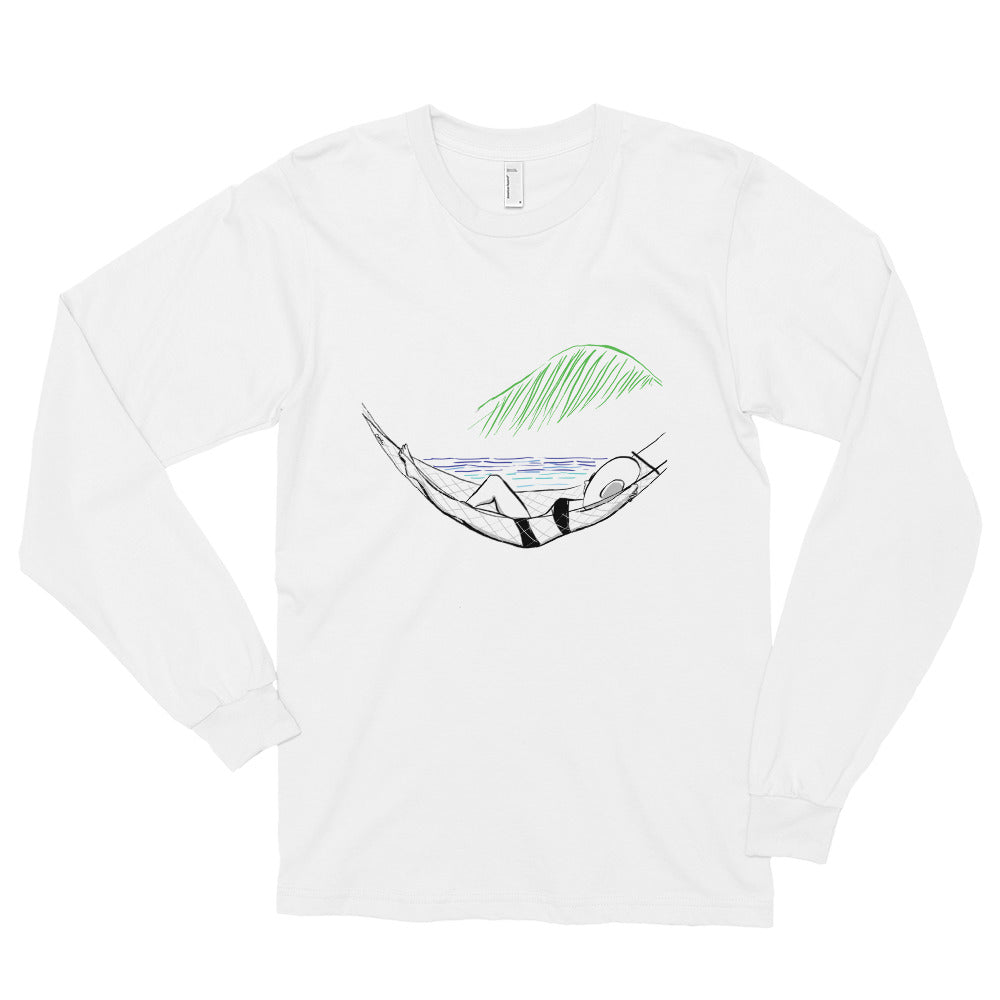 Beachside Hammock in Paradise Long Sleeve T-Shirt