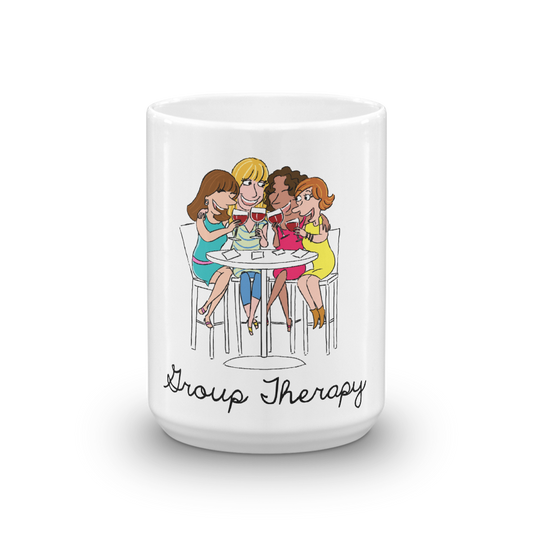 Group therapy girlfriends happy hour wine drinking 