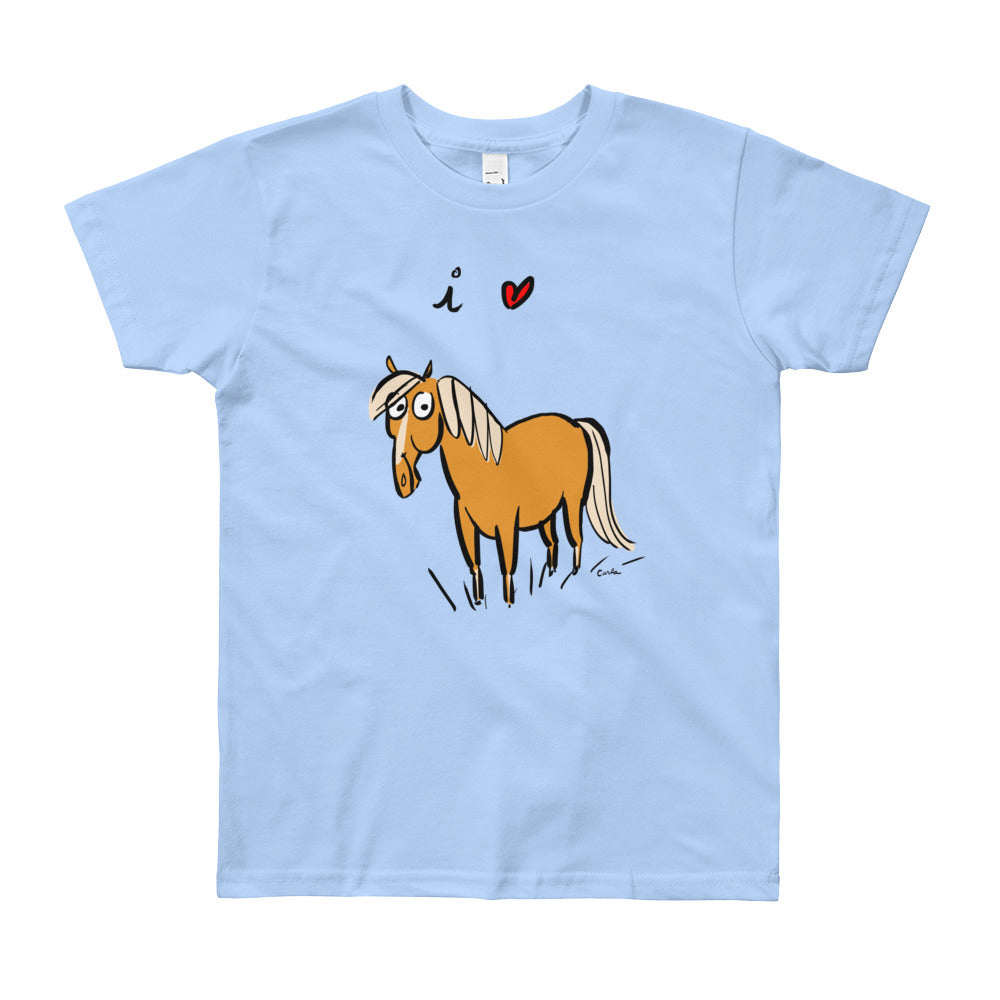 I Love Horses Youth Short Sleeve T-Shirt