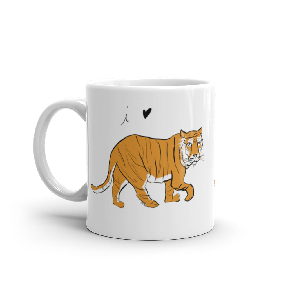 Tiger Lover Big Cats White glossy mug