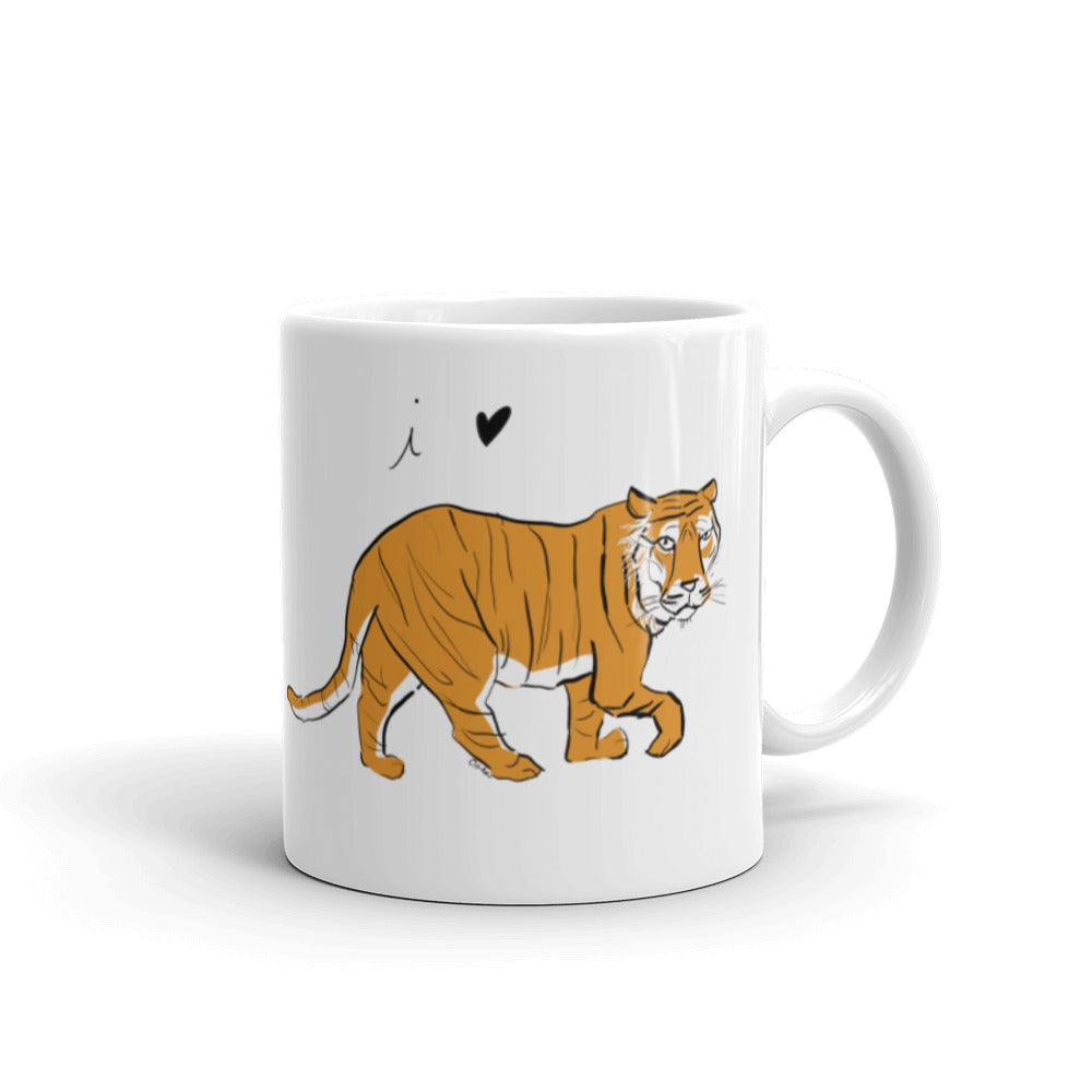 Tiger Lover Big Cats White glossy mug