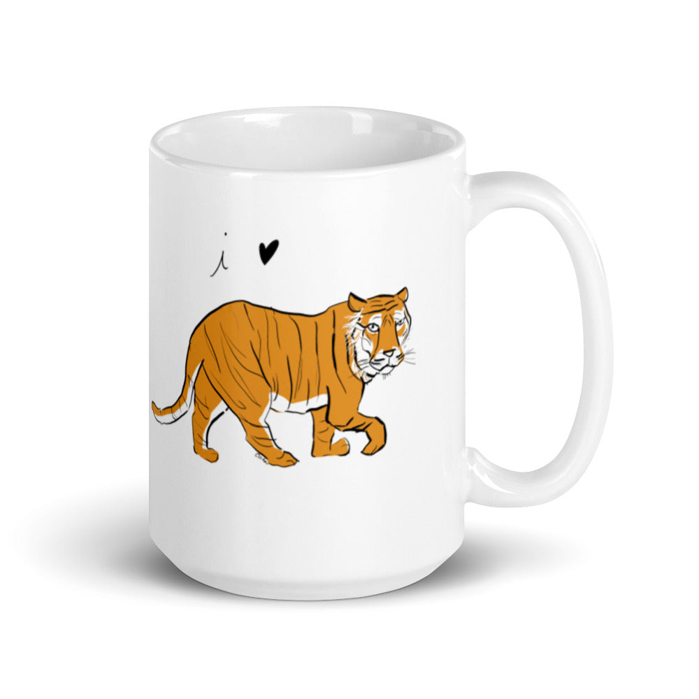 Tiger Lover Big Cats White glossy mug